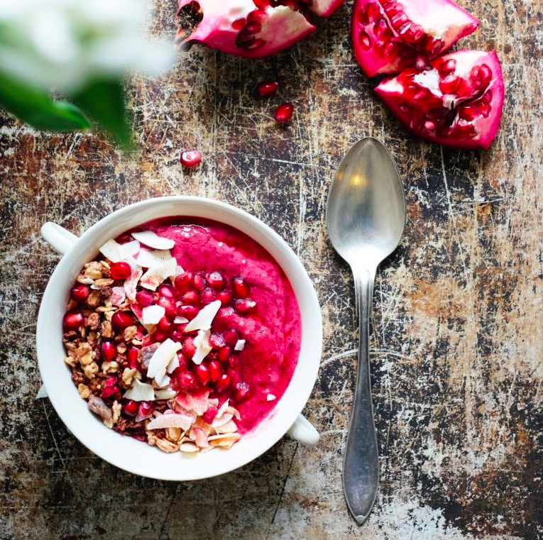 Red smoothie bowl